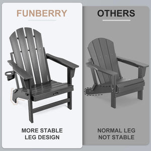 Folding Adirondack Chair – HDPE, All-Weather, with Cup Holder