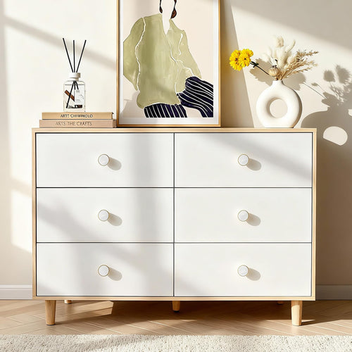 6-Drawer Dresser with Changing Table Top, White