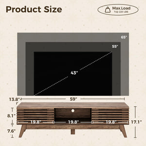 Mid-Century Modern TV Stand with Sliding Doors