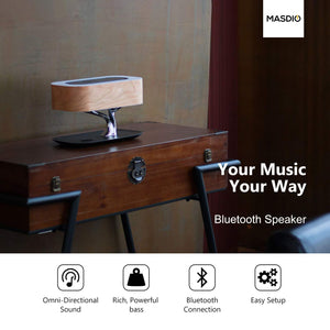 Bedside Lamp with Bluetooth Speaker & Wireless Charger