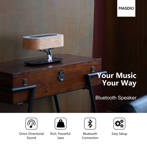 Bedside Lamp with Bluetooth Speaker & Wireless Charger