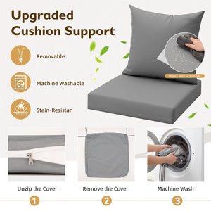 Outdoor Chair Cushions Set of 4 – 24x24 Waterproof Patio Seat & Back Cushions