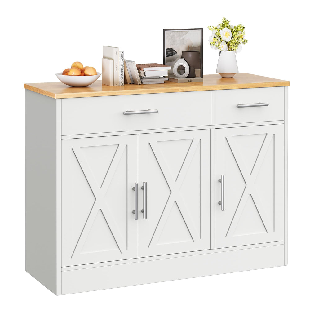 43" Sideboard Buffet Cabinet with Drawers and Adjustable Shelves