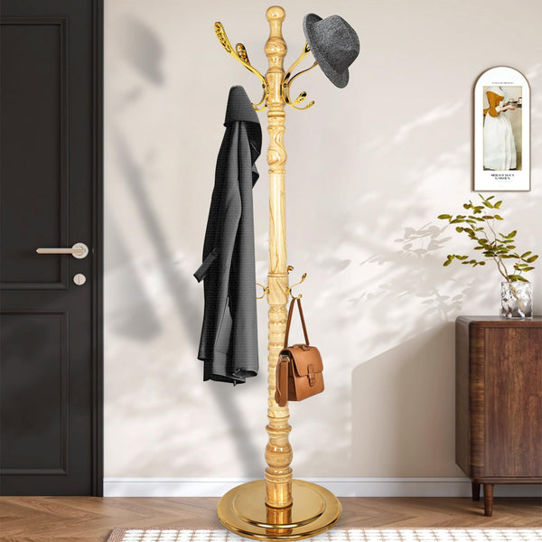 Vintage Coat Rack with 14 Hooks
