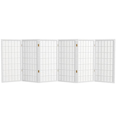 6-Panel Shoji Screen Room Divider – White Rice Paper & Wood