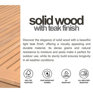 Eucalyptus Wood Extendable Patio Dining Set – Teak Finish, Indoor & Outdoor