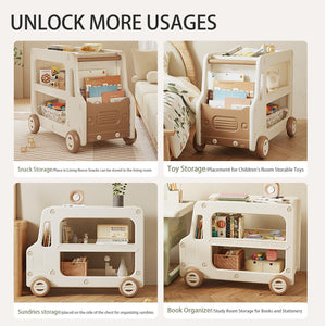 Kids Toy Storage Organizer with Bins & Bookshelf, 2-Layer Cabinet