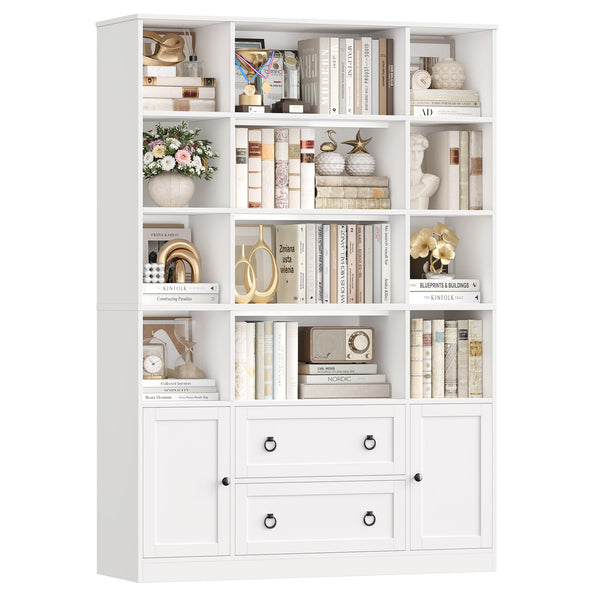 71 Inch Tall Bookcase with Doors and Drawers