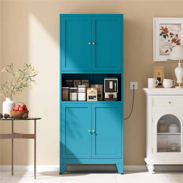 69" Metal Pantry Cabinet with Adjustable Shelves