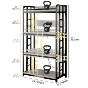 4-Tier Microwave Cart with Power Outlet & Wheels