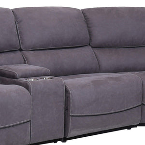 6-Piece Power Reclining Curved Sectional Sofa with Storage Console