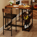3-Piece Counter Height Dining Table Set with 2 Velvet Bar Stools