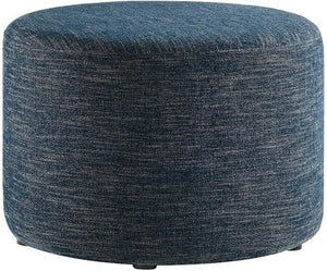 Round Woven Fabric Ottoman with Legs