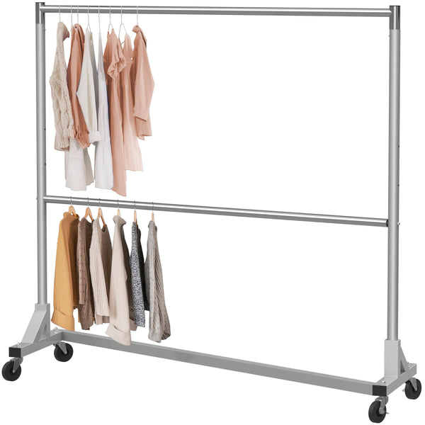 Z-Base Double Rod Garment Rack