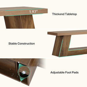 63" Wooden Entryway Bench with Storage Shelf — Farmhouse Hallway Seating