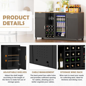 Coffee Bar Cabinet with Fridge Space