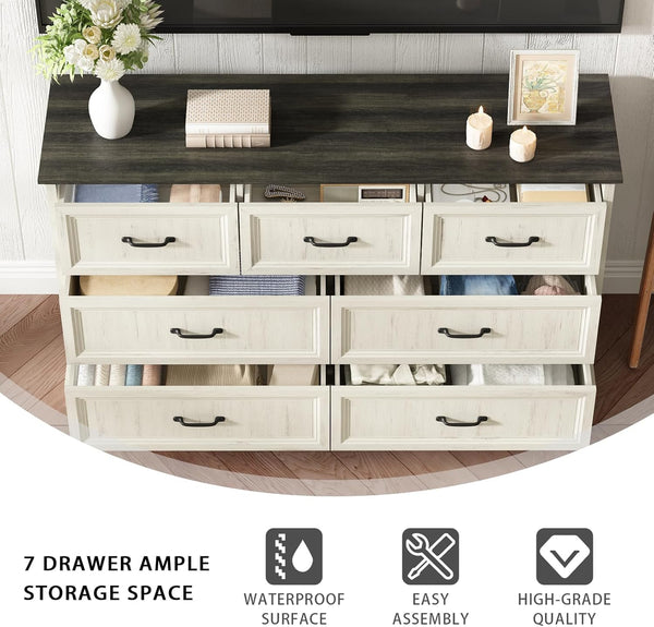 4-Piece Farmhouse Bedroom Set – Dresser & Nightstands