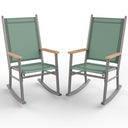Outdoor Rocking Chair Set with High Back – Set of 2