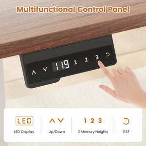 L-Shaped Height Adjustable Standing Desk with Storage & Power Outlets
