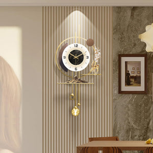Large Gold LED Wall Clock with Light