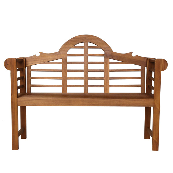3-Seat Arched Acacia Wood Outdoor Garden Bench
