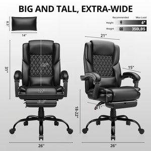 Big & Tall Reclining Office Chair with Footrest