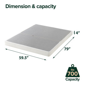4-Inch No-Assembly Folding Metal Box Spring Mattress Foundation