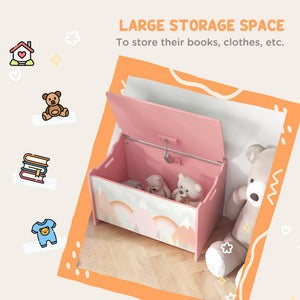 Kids Storage Chest with Safety Hinge – Pink Animal Design