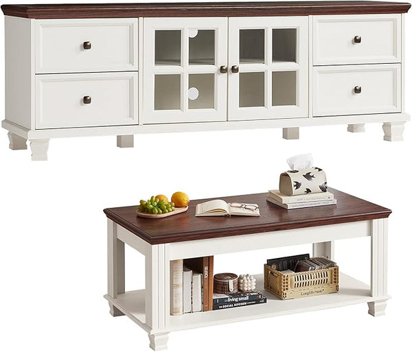 Farmhouse TV Stand & Coffee Table Set