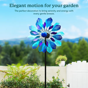 Large Metal Wind Spinner with Stake — Outdoor Yard & Garden Windmill