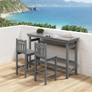 Outdoor HDPE Bar Table 41" Counter Height Rectangle Patio Bar Table