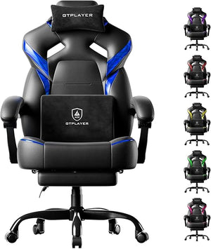 Gaming Chair with Footrest, High Back, 350 lbs Capacity
