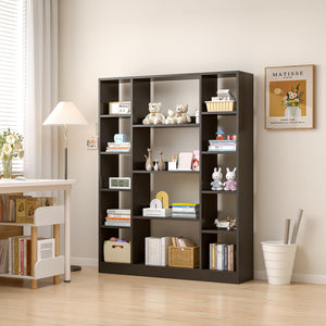 Cube Storage Bookcase with Base, 10 Cubes & 4 Shelves, Black