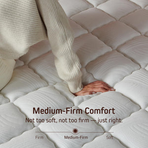 Hybrid Mattress in a Box – Pocketed Coils & Memory Foam, Medium Firm