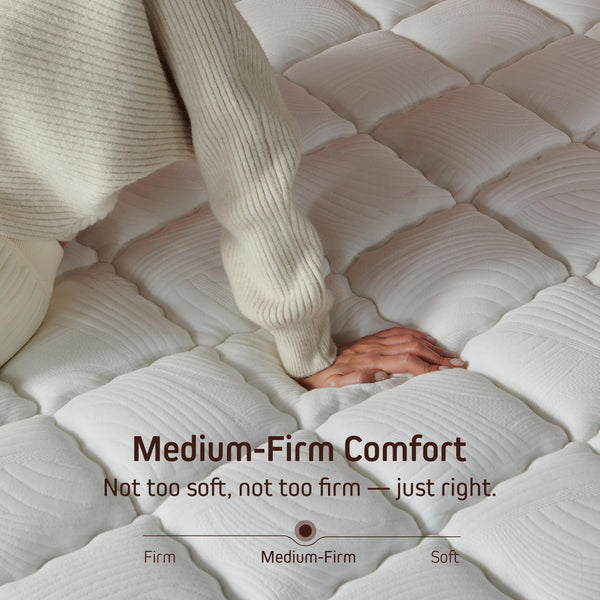 Hybrid Mattress in a Box – Pocketed Coils & Memory Foam, Medium Firm