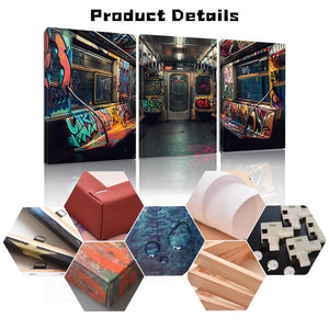 Graffiti Canvas Wall Art – Subway Train 3-Piece Set
