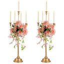 37-Inch Tall 5-Arm Gold Metal Candelabra — Set of 2