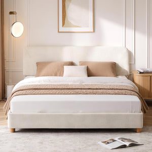 Boucle Cloud Platform Bed Frame with Adjustable Headboard