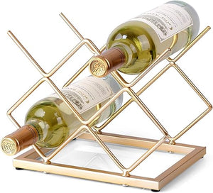 Countertop Wine Rack – 5 Bottle Metal Wine Holder Stand