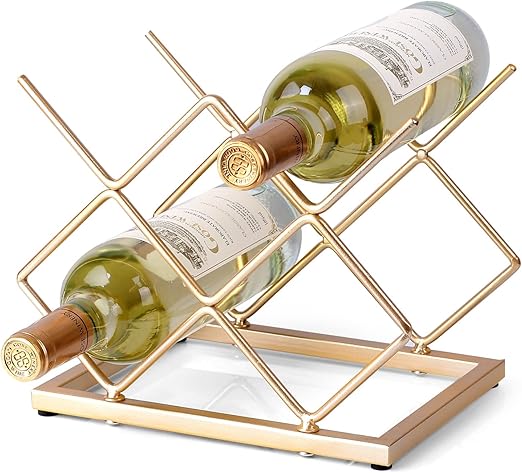 Countertop Wine Rack – 5 Bottle Metal Wine Holder Stand