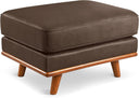 Top-Grain Leather Ottoman