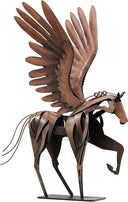 Handmade Metal Flying Horse Sculpture – Hand-Painted Pegasus Figurine