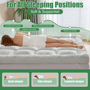 5-Inch Memory Foam Mattress Topper with Bamboo Viscose Cover