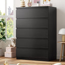 5-Drawer Dresser with Storage – Black