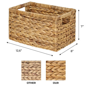 Water Hyacinth Wicker Storage Baskets Set of 6