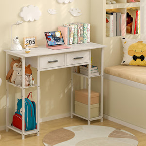 Computer Desk with Drawers and Storage Shelves