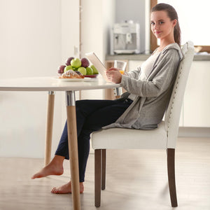 Dining Chairs Set with Wooden Legs & Padded Seat