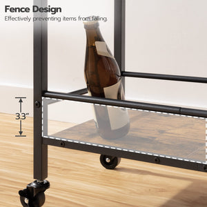 3-Tier Bar Cart with Wheels