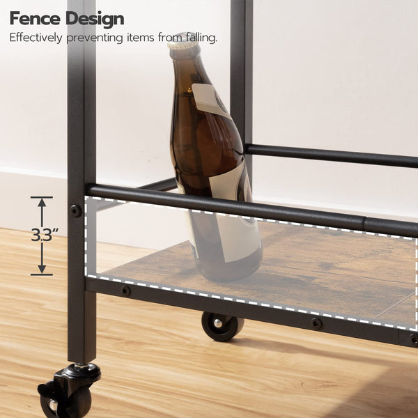3-Tier Bar Cart with Wheels