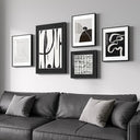 Framed Abstract Wall Art Set of 4 – Black & White Canvas Prints